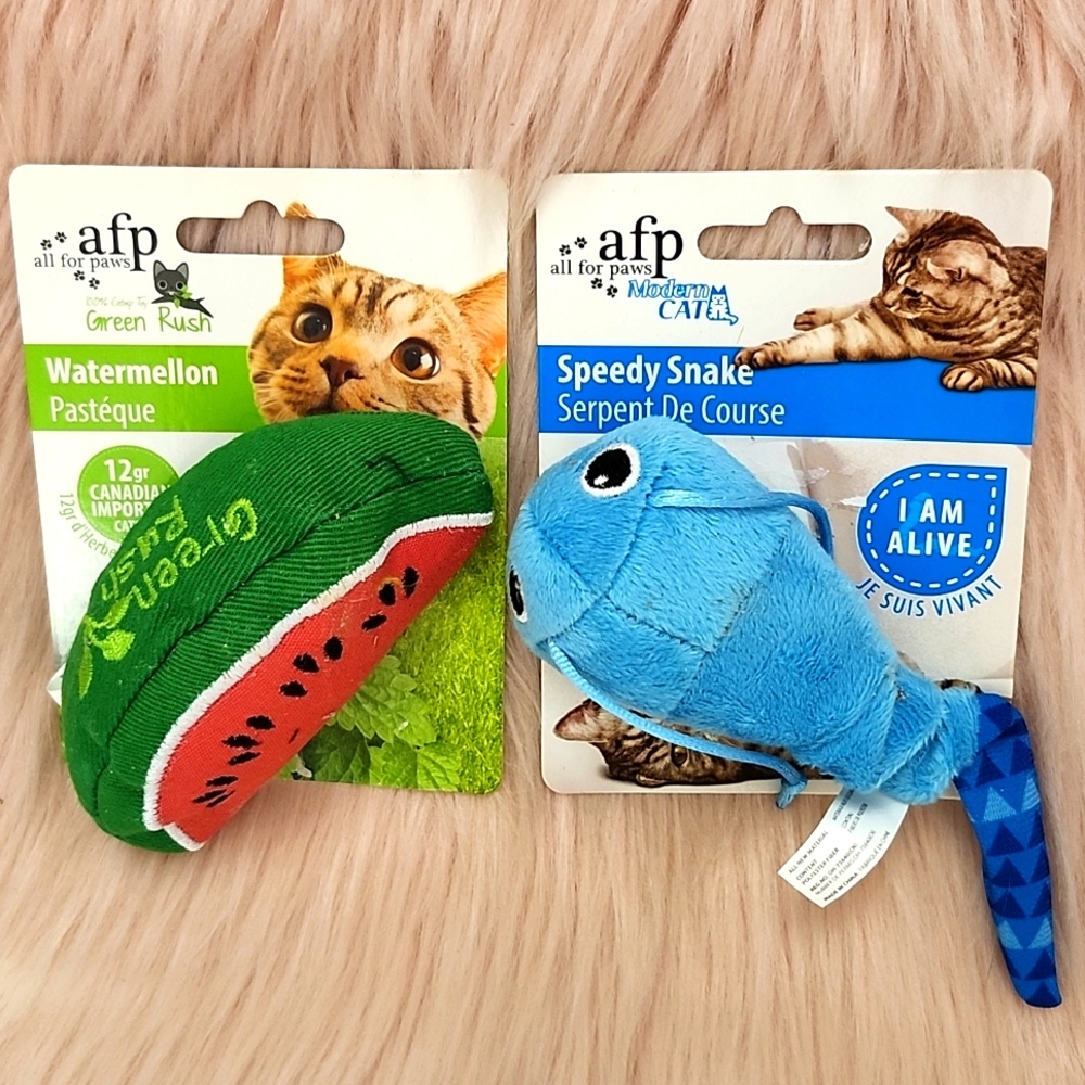 Brand New AFP ALL FOR PAWS CATNIP CAT TOY-2CT.